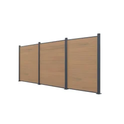 WPC-Zaun 'Tim' sandfarben 180 x 180 cm, ohne Pfosten