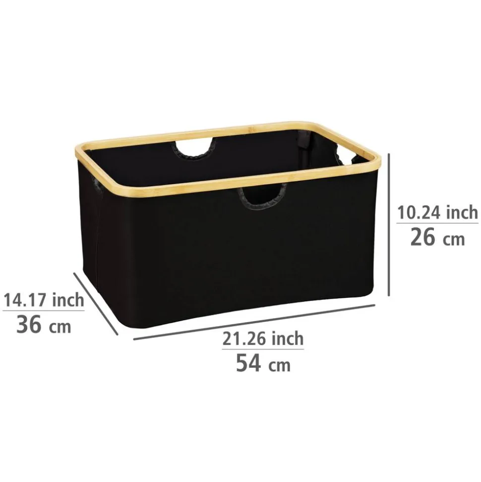 Wäschekorb 'Ecori' Polyester schwarz 54 x 26 x 36 cm