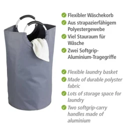 Wäschesammler 'Jumbo' anthrazit 38 x 72 x 38 cm 69 l