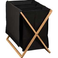Wäschesammler schwarz 69 x 56,5 x 33 cm