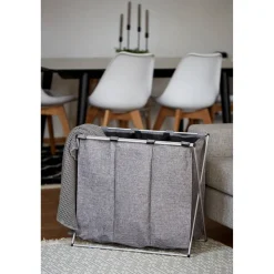 Wäschesammler 'Trio' grau 63 x 57 x 38 cm 130 l