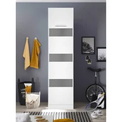 Wäscheschrank 'Clara 3' für Hauswirtschaftsraum weiß matt 50 x 200 x 67,6 cm