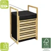 Wäschetruhe 'Ecori' Bambus, Polyester schwarz 40 x 60 x 35 cm