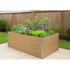 XL-Hochbeet WPC sand 200 x 100 x 75 cm