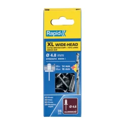 XL-Niete Ø 4 x 12 mm 50 Stück inkl. Bohrer