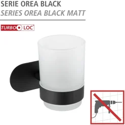 Zahnputzbecher 'Orea' Edelstahl schwarz Ø 10 x 9,5 cm