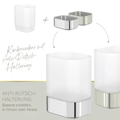Zahnputzglas 'Soulution' eckig weiß