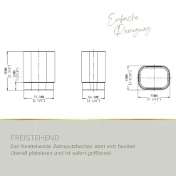 Zahnputzglas 'Soulution' eckig weiß