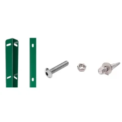 Zaunanschlussleisten-Set moosgrün für Pfosten Typ A, 123 cm