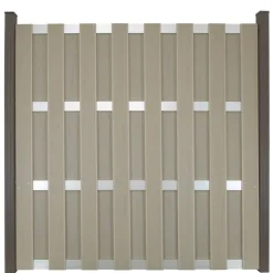 Zaunelement 'Fertigzaun' BPC/Aluminium quadratisch Sandfarben/silber 180 x 180 x 3,2 cm