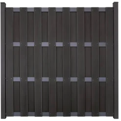 Zaunelement 'Fertigzaun' BPC/Aluminium quadratisch anthrazitgrau/silber 180 x 180 x 3,2 cm