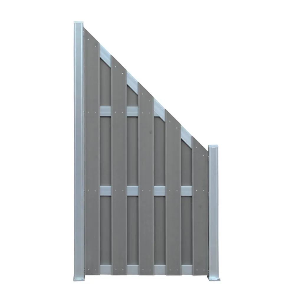 Zaunelement 'Jan' WPC/Aluminium grau 90 x 180/90 cm