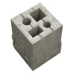 Zaun-Fundamentstein grau 19 x 19 x 25 cm
