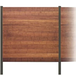 Zaun-Komplettset 'Batu Line' Bambus mit Pfosten anthrazit zum Einbetonieren 981 x 180 cm