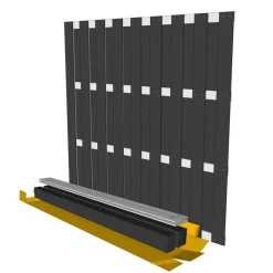 Zaun-Komplettset 'Milano Line' WPC anthrazit mit Pfosten zum Einbetonieren 942 x 180 cm