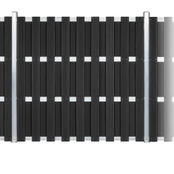 Zaun-Komplettset 'Milano Line' WPC anthrazit mit Pfosten zum Aufschrauben 568 x 180 cm