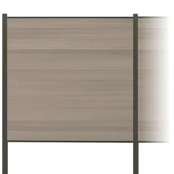 Zaun-Komplettset 'Roma Line' WPC schilf mit Pfosten anthrazit zum Einbetonieren 565 x 180 cm