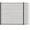 Zaun-Komplettset 'Roma Line' WPC beige mit Pfosten anthrazit zum Aufschrauben 939 x 180 cm