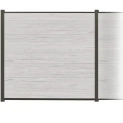 Zaun-Komplettset 'Roma Line' WPC beige mit Pfosten anthrazit zum Aufschrauben 939 x 180 cm