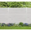 Zaun-Komplettset 'Roma Line' WPC beige mit Pfosten eloxiert zum Aufschrauben 565 x 180 cm