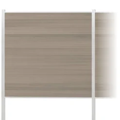 Zaun-Komplettset 'Roma Line' WPC schilf mit Pfosten eloxiert zum Einbetonieren 751 x 180 cm