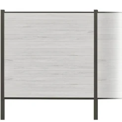 Zaun-Komplettset 'Roma Line' WPC beige mit Pfosten anthrazit zum Einbetonieren 565 x 180 cm