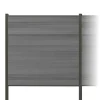 Zaun-Komplettset 'Roma Line' WPC grau mit Pfosten anthrazit zum Einbetonieren 939 x 180 cm
