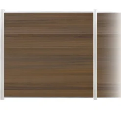 Zaun-Komplettset 'Roma Line' WPC teak mit Pfosten eloxiert zum Aufschrauben 751 x 180 cm