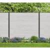 Zaun-Komplettset 'Roma Line' WPC beige mit Pfosten anthrazit zum Einbetonieren 939 x 180 cm