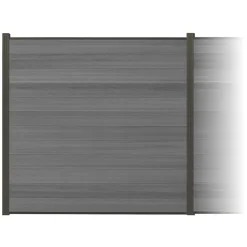 Zaun-Komplettset 'Roma Line' WPC grau mit Pfosten anthrazit zum Aufschrauben 939 x 180 cm