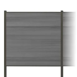 Zaun-Komplettset 'Roma Line' WPC grau mit Pfosten anthrazit zum Einbetonieren 751 x 180 cm