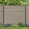 Zaun-Komplettset 'Roma Line' WPC schilf mit Pfosten anthrazit zum Einbetonieren 939 x 180 cm