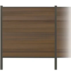 Zaun-Komplettset 'Roma Line' WPC teak mit Pfosten anthrazit zum Einbetonieren 939 x 180 cm