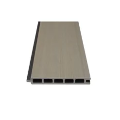 Zaun-Komplettset 'Roma Line' WPC schilf mit Pfosten anthrazit zum Aufschrauben 751 x 180 cm