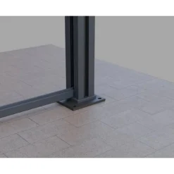 Zaunpfostenträger mit Bodenplatte für WPC Zaun 'Tim' und Mülltonnenbox Umrandung. anthrazit 13,5 x 13,5 x 30 cm