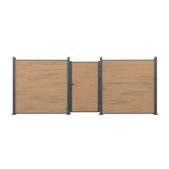 Zaun-Tor 'Tim' WPC sandfarben 103 x 175 x 16 cm