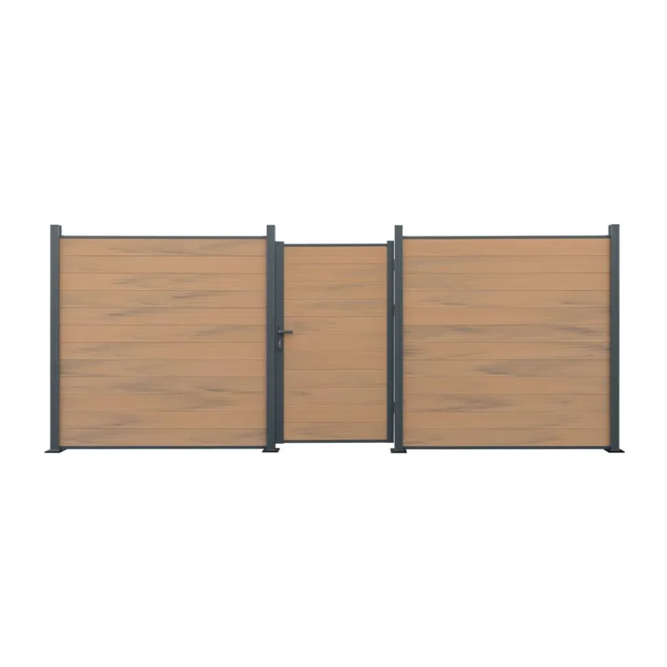 Zaun-Tor 'Tim' WPC sandfarben 103 x 175 x 16 cm