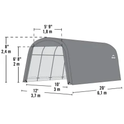 Zeltgarage 'Garage-in-a-Box' grau 610 x 370 x 240 cm