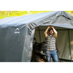 Zeltgarage grau Polyethylen 490 x 370 x 260 cm