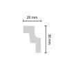 Zierprofil 'A30' Stufenoptik weiß 100 x 2 x 3 cm
