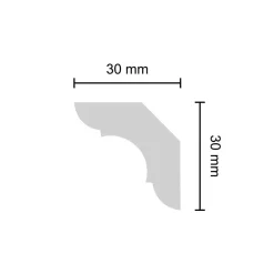 Zierprofil 'Simone' strukturiert weiß 200 x 3 x 3 cm 2 Stück
