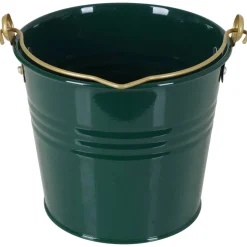 Zinkeimer mit Messing-Henkel Englisch-grün lackiert Ø 18 x 16 cm